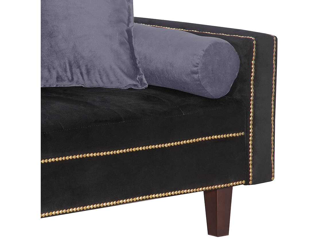 FUTÓN BLACK FACTORY 3 CUERPOS FELPA NEGRO SOFA CAMA VANGUARDIA 200 X110 GRIS 4