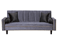 FUTÓN BLACK FACTORY VANGUARDIA 3 CUERPOS FELPA GRIS SOFA CAMA 200 X110 NEGRO - Miniatura 3