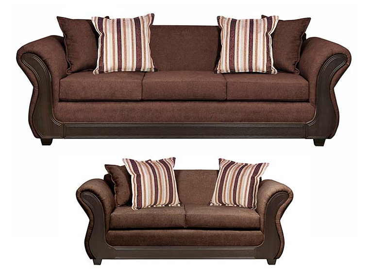 JUEGO DE LIVING INNOVAMUEBLES PALERMO TELA YF CHOCOLATE 32 1