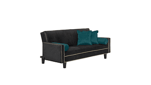 FUTÓN BLACK FACTORY VANGUARDIA 3 CUERPOS FELPA NEGRO SOFA CAMA 200 X110 VERDE