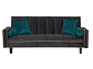 FUTÓN BLACK FACTORY VANGUARDIA 3 CUERPOS FELPA NEGRO SOFA CAMA 200 X110 VERDE - Miniatura 2