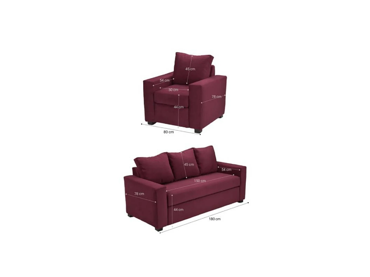 LIVING BILDUN MELISS 3-1-1 FELPA VINO TINTO 6