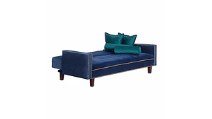 FUTÓN BLACK FACTORY VANGUARDIA 3 CUERPOS FELPA AZUL SOFA CAMA 200 X110 VERDE