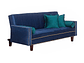 FUTÓN BLACK FACTORY VANGUARDIA 3 CUERPOS FELPA AZUL SOFA CAMA 200 X110 VERDE - Miniatura 3