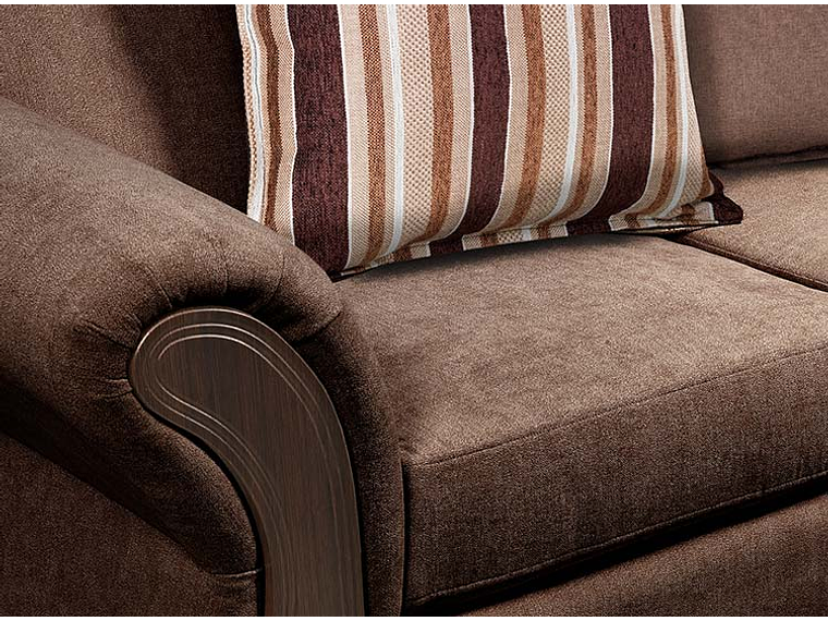 JUEGO DE LIVING INNOVAMUEBLES PALERMO TELA YF CHOCOLATE 32 8