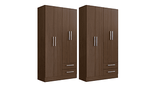 COMBO CLOSET 4 PUERTAS + CLOSET 4 PUERTAS CACAO B4242