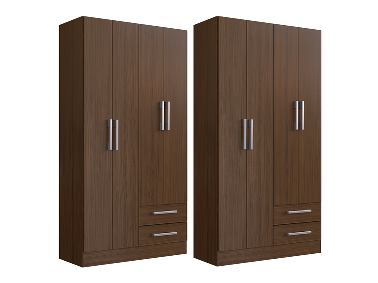 COMBO CLOSET 4 PUERTAS + CLOSET 4 PUERTAS CACAO B4242 1