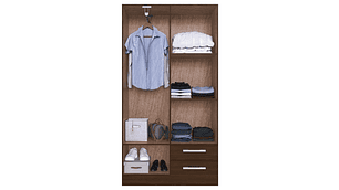 COMBO CLOSET 4 PUERTAS + CLOSET 4 PUERTAS CACAO B4242