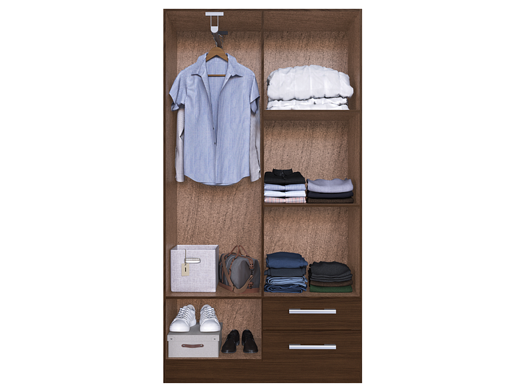 COMBO CLOSET 4 PUERTAS + CLOSET 4 PUERTAS CACAO B4242 2