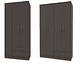 COMBO CLOSET VEKKA HOME PEQUIM 3 PUERTAS 2 CAJONES + CLOSET 4 PUERTAS 2 CAJONES GRAFITO - Miniatura 1
