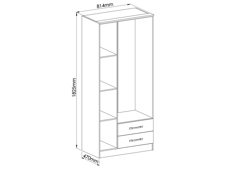 COMBO CLOSET VEKKA HOME PEQUIM 3 PUERTAS 2 CAJONES + CLOSET 4 PUERTAS 2 CAJONES GRAFITO 2