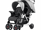 COCHE DOBLE DUO RECLINABLE PLEGABLE GRIS BY LUBABYCAS - Miniatura 1
