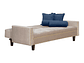 FUTÓN BLACK FACTORY 3 CUERPOS FELPA BEIGE SOFA CAMA VANGUARDIA 200 X110 AZUL - Miniatura 2