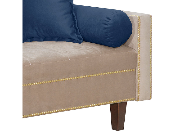 FUTÓN BLACK FACTORY 3 CUERPOS FELPA BEIGE SOFA CAMA VANGUARDIA 200 X110 AZUL 4