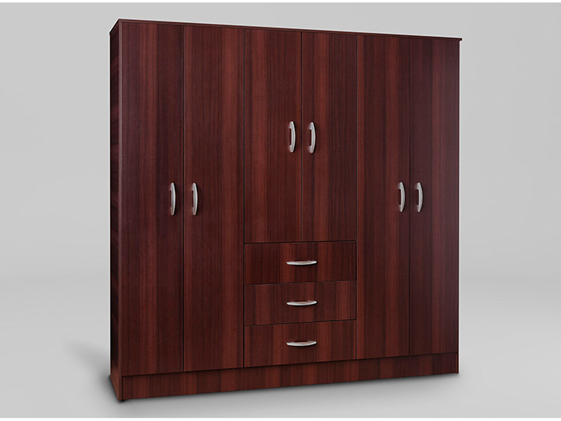 CLOSET CIC MAIPO 6 PUERTAS / 3 CAJONES 180 CM WENGUE 1