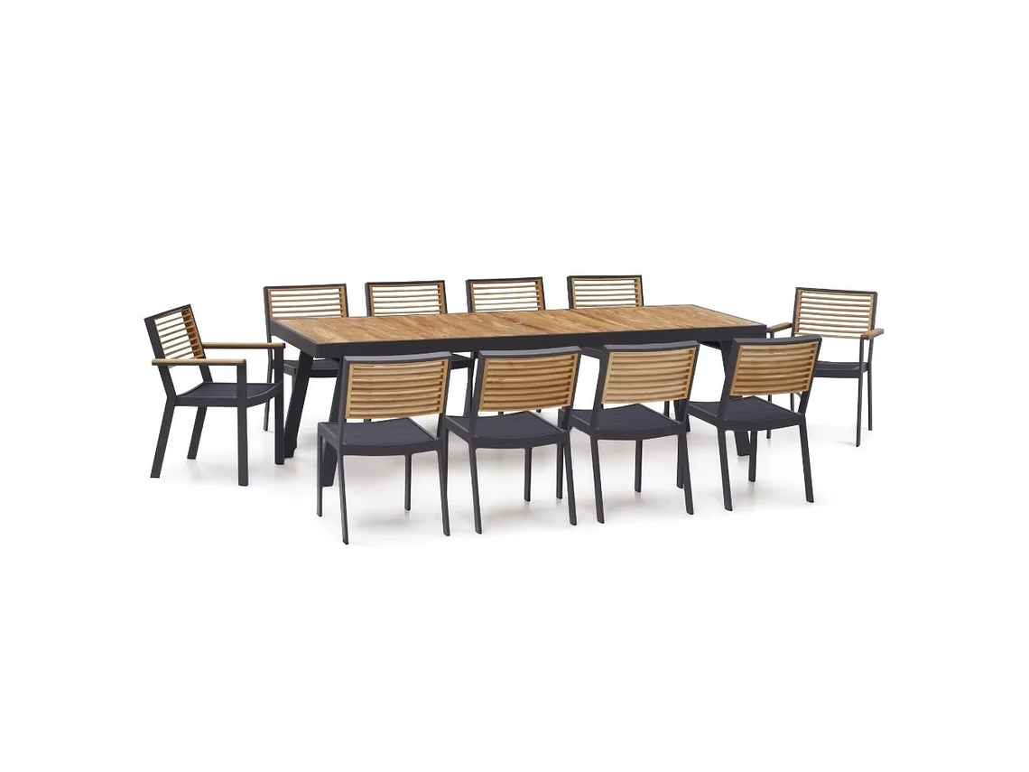 JUEGO COMEDOR TERRAZA ROSEN MARASUSA 4 CUERPOS CAFE 10 PERSONAS 1