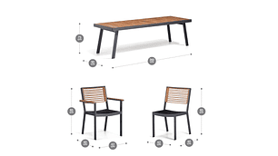 JUEGO COMEDOR TERRAZA ROSEN MARASUSA 4 CUERPOS CAFE 10 PERSONAS