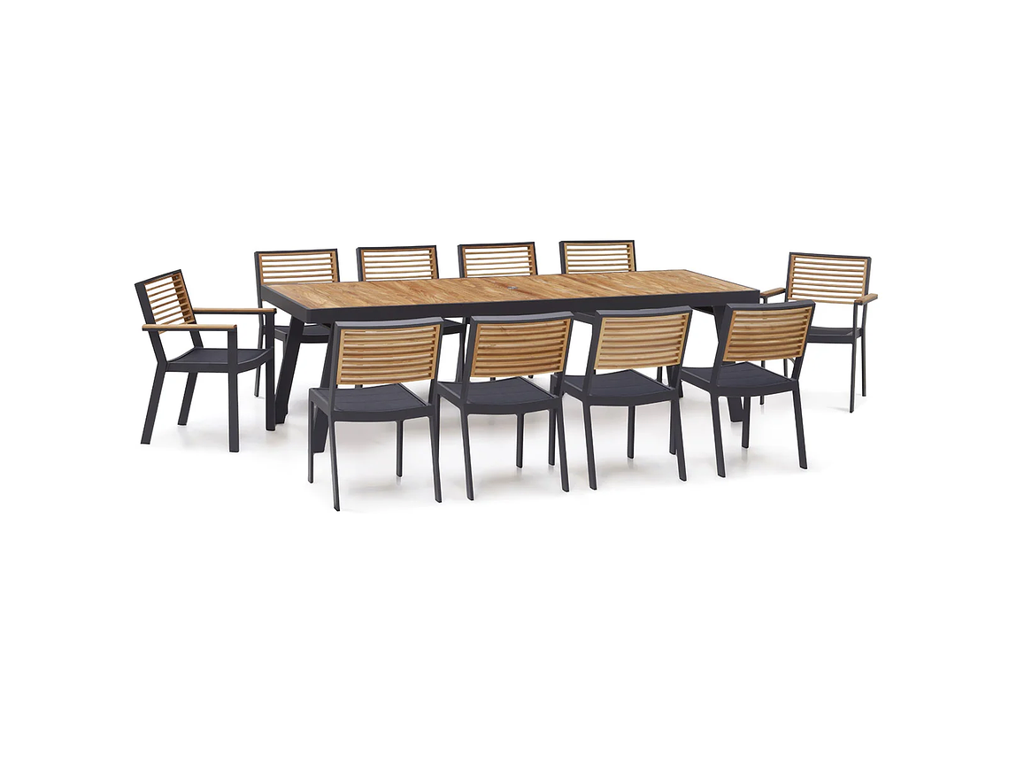 JUEGO COMEDOR TERRAZA ROSEN MARASUSA 4 CUERPOS CAFE 10 PERSONAS 3