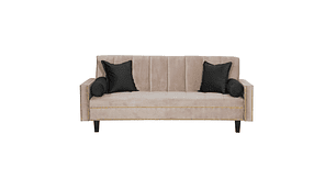 FUTÓN BLACK FACTORY VANGUARDIA 3 CUERPOS FELPA BEIGE SOFA CAMA 200 X110 NEGRO