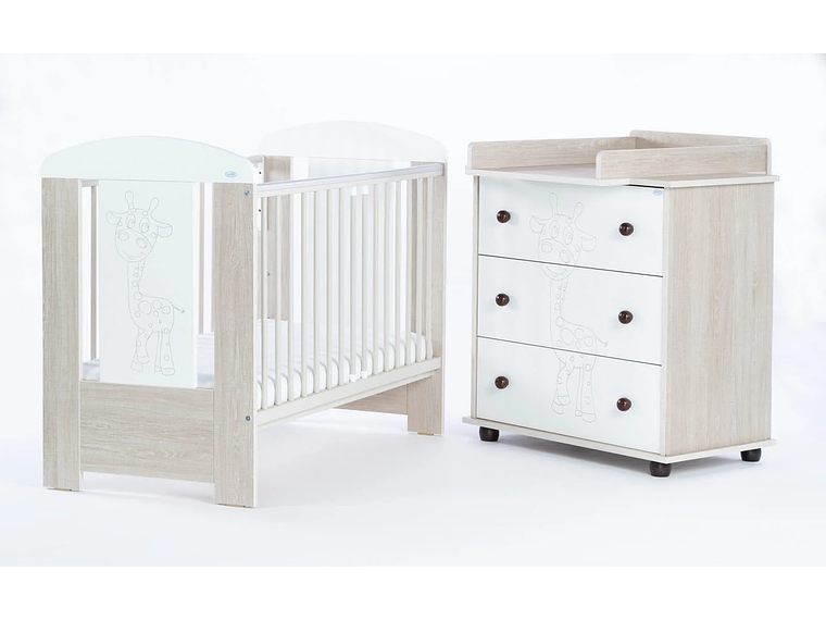 SET COMODA Y CUNA GIRAFFE AJUSTABLE (120 X 60) 1