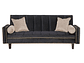 FUTÓN BLACK FACTORY 3 CUERPOS FELPA NEGRO SOFA CAMA VANGUARDIA 200 X110 BEIGE - Miniatura 2