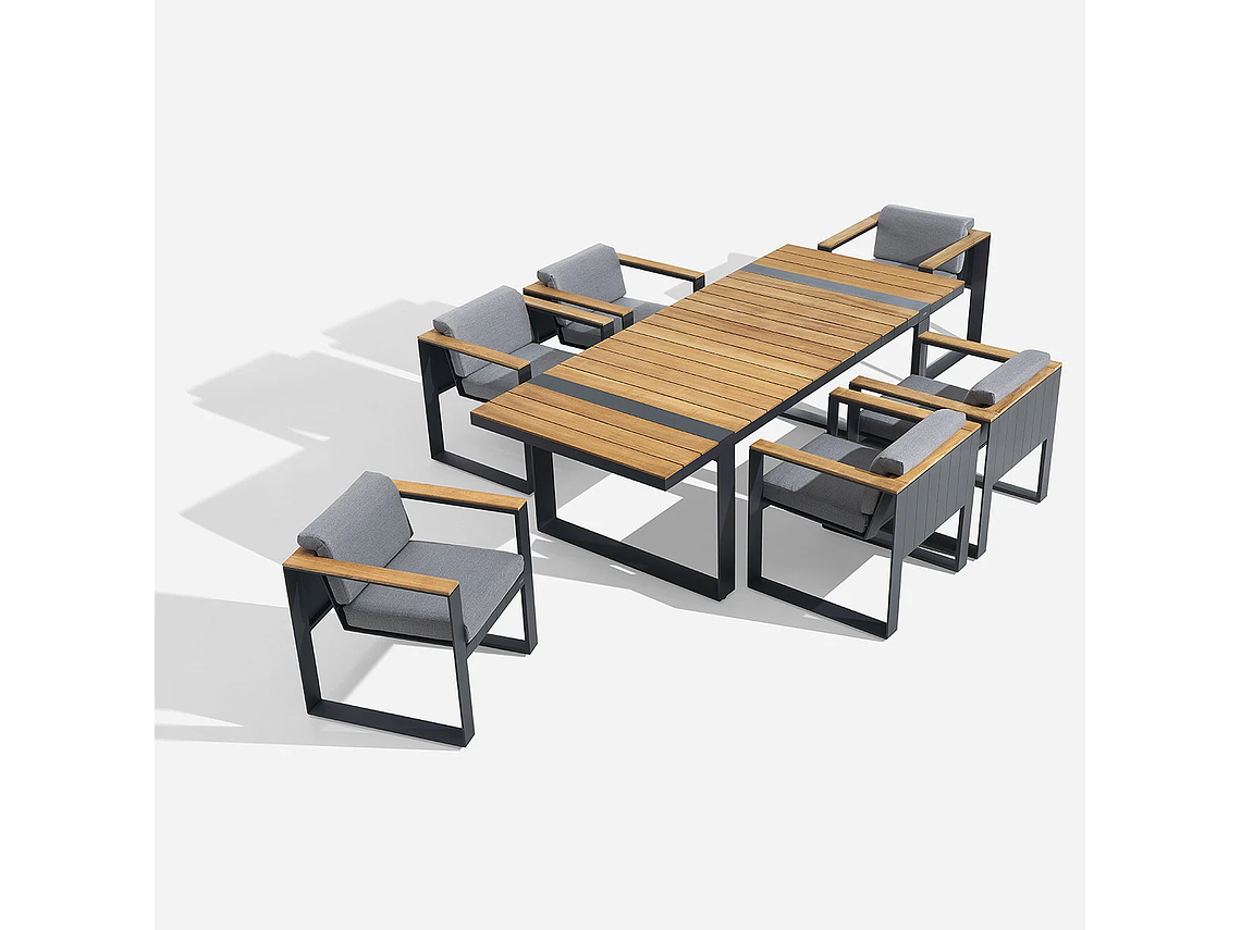 JUEGO COMEDOR ROSEN GRAFITO TERRAZA HOLBOX 7 PIEZAS 6