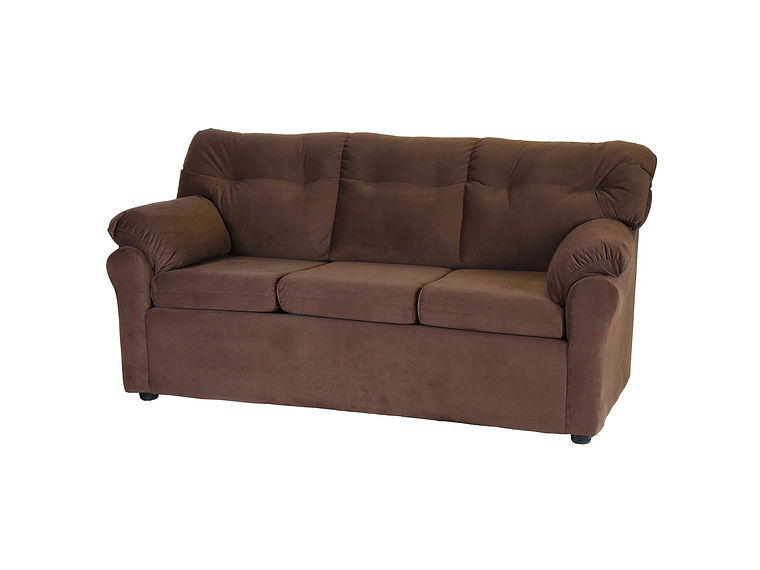 JUEGO LIVING MUEBLES AMÉRICA 321 TELA CHOCOLATE 4