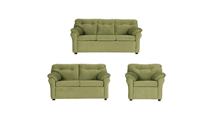 JUEGO LIVING MUEBLES AMÉRICA 321 TELA VERDE MUSGO
