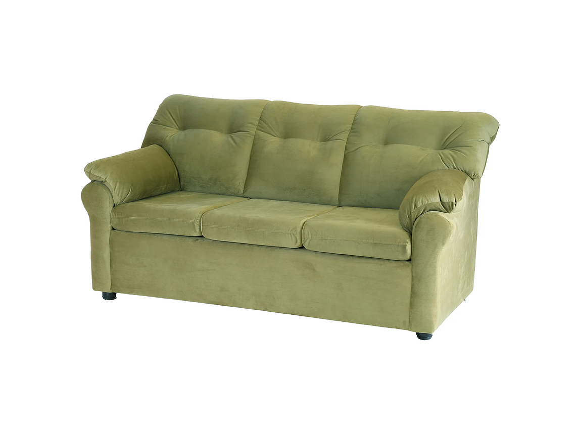 JUEGO LIVING MUEBLES AMÉRICA 321 TELA VERDE MUSGO 4