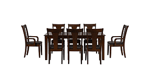 JUEGO DE COMEDOR CIC THOMAS 6 SILLAS 2 SITIALES CAFÉ