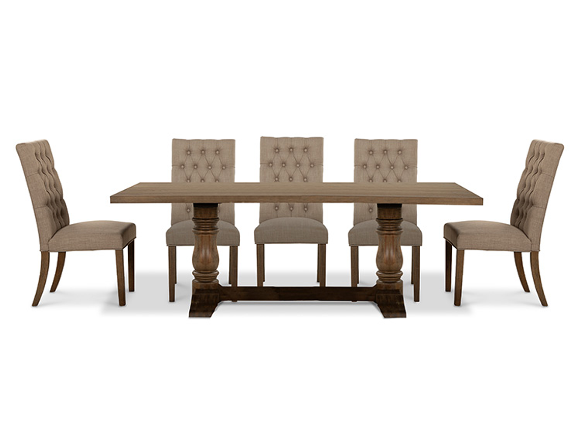 JUEGO DE COMEDOR CIC SEATTLE 8 SILLAS BEIGE 12