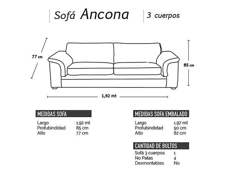 LIVING ANCONA 3-2 TELA VELVET GRIS 2