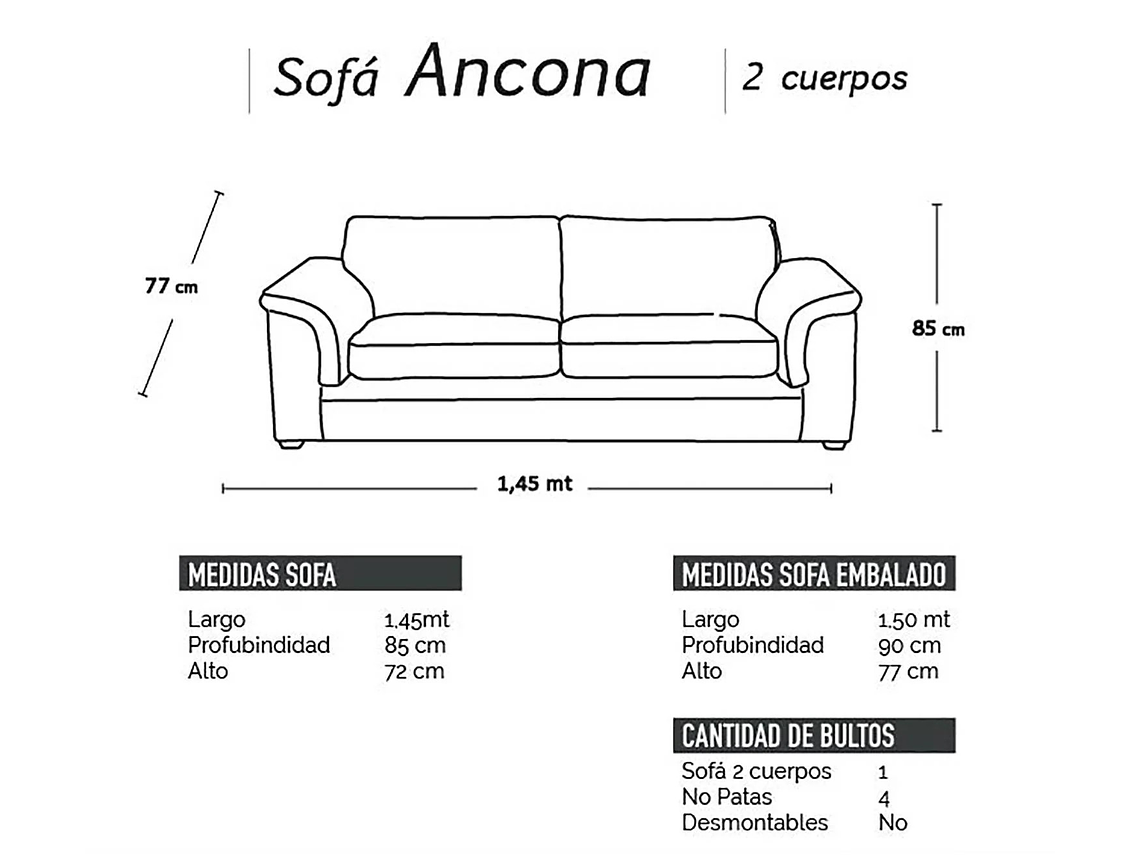 LIVING ANCONA 3-2 TELA VELVET GRIS 3