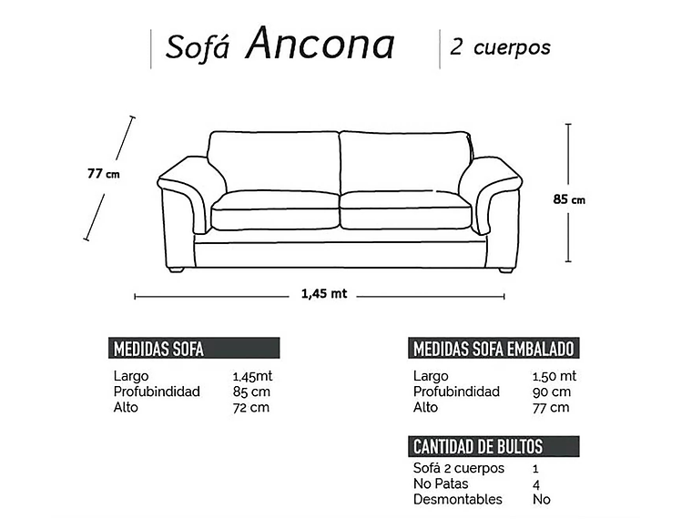 LIVING ANCONA 3-2 TELA VELVET GRIS 3