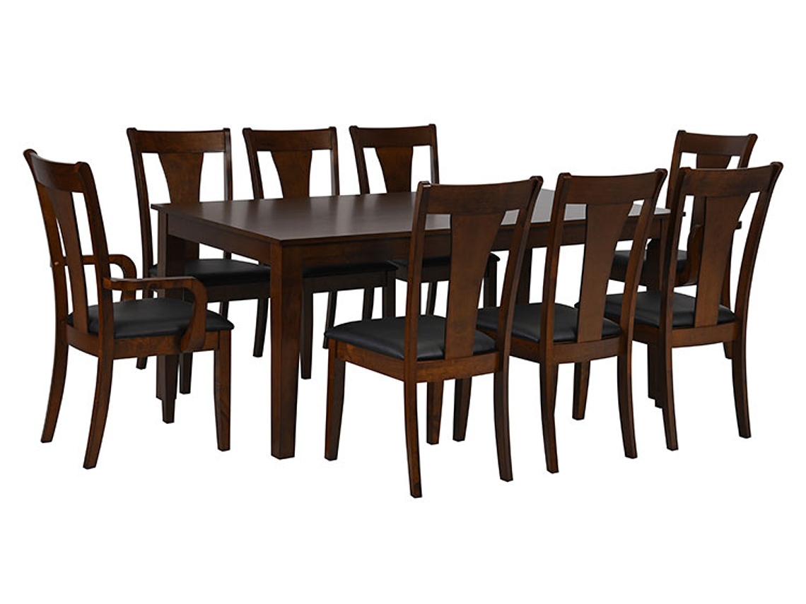 JUEGO DE COMEDOR CIC THOMAS 6 SILLAS 2 SITIALES CAFÉ 10