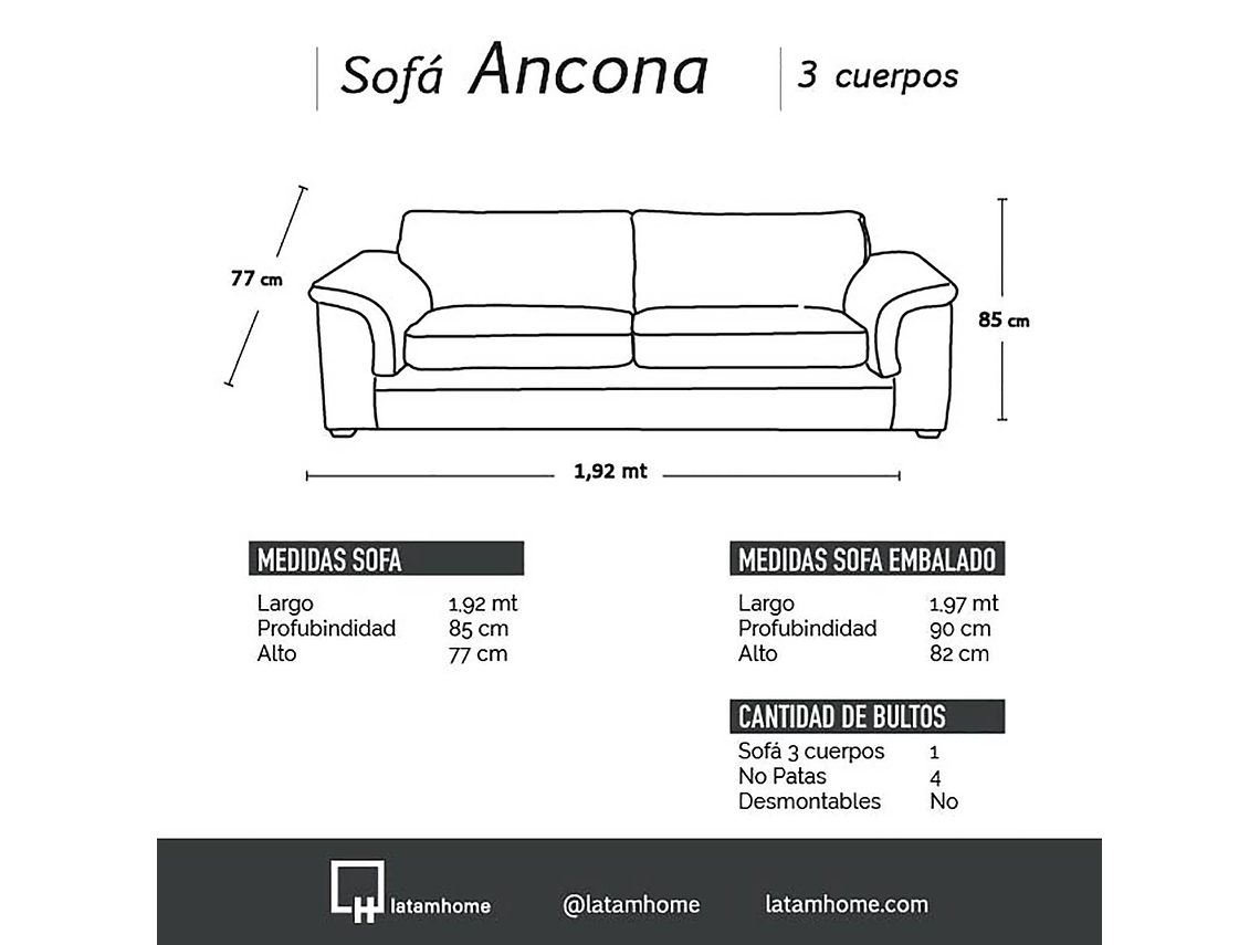 LIVING ANCONA 3-2 PU GRANO NEGRO 4