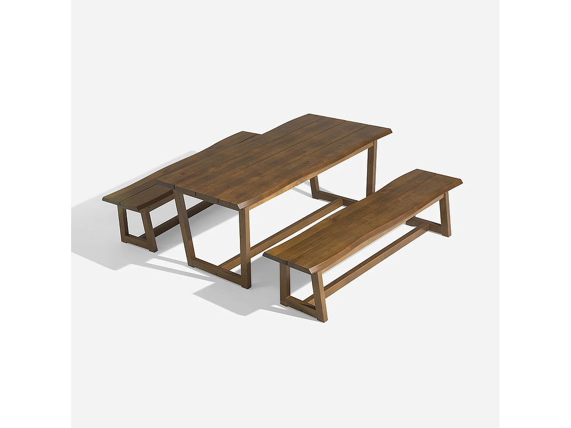 JUEGO COMEDOR ROSEN CAFÉ TERRAZA MYRTOS 2 BANQUETAS CURVA 1