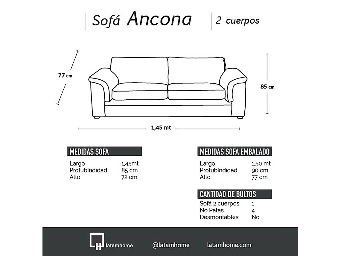 LIVING ANCONA 3-2 PU GRANO NEGRO 5