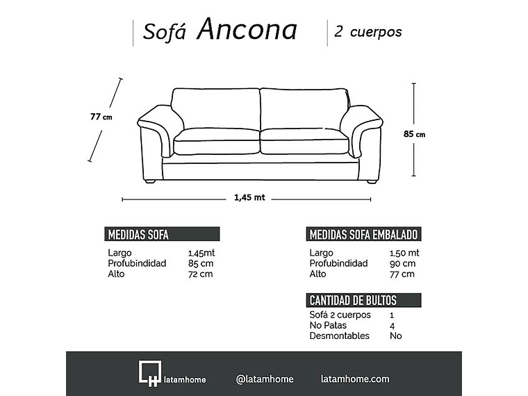 LIVING ANCONA 3-2 PU GRANO NEGRO 5