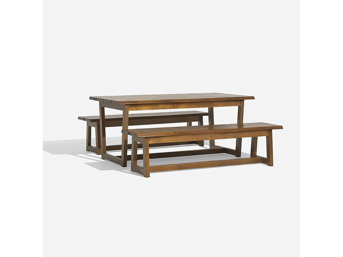 JUEGO COMEDOR ROSEN CAFÉ TERRAZA MYRTOS 2 BANQUETAS CURVA 6