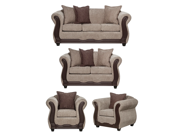 JUEGO LIVING BLACK FACTORY BARCELONA 3 2 1 1 BEIGE 1