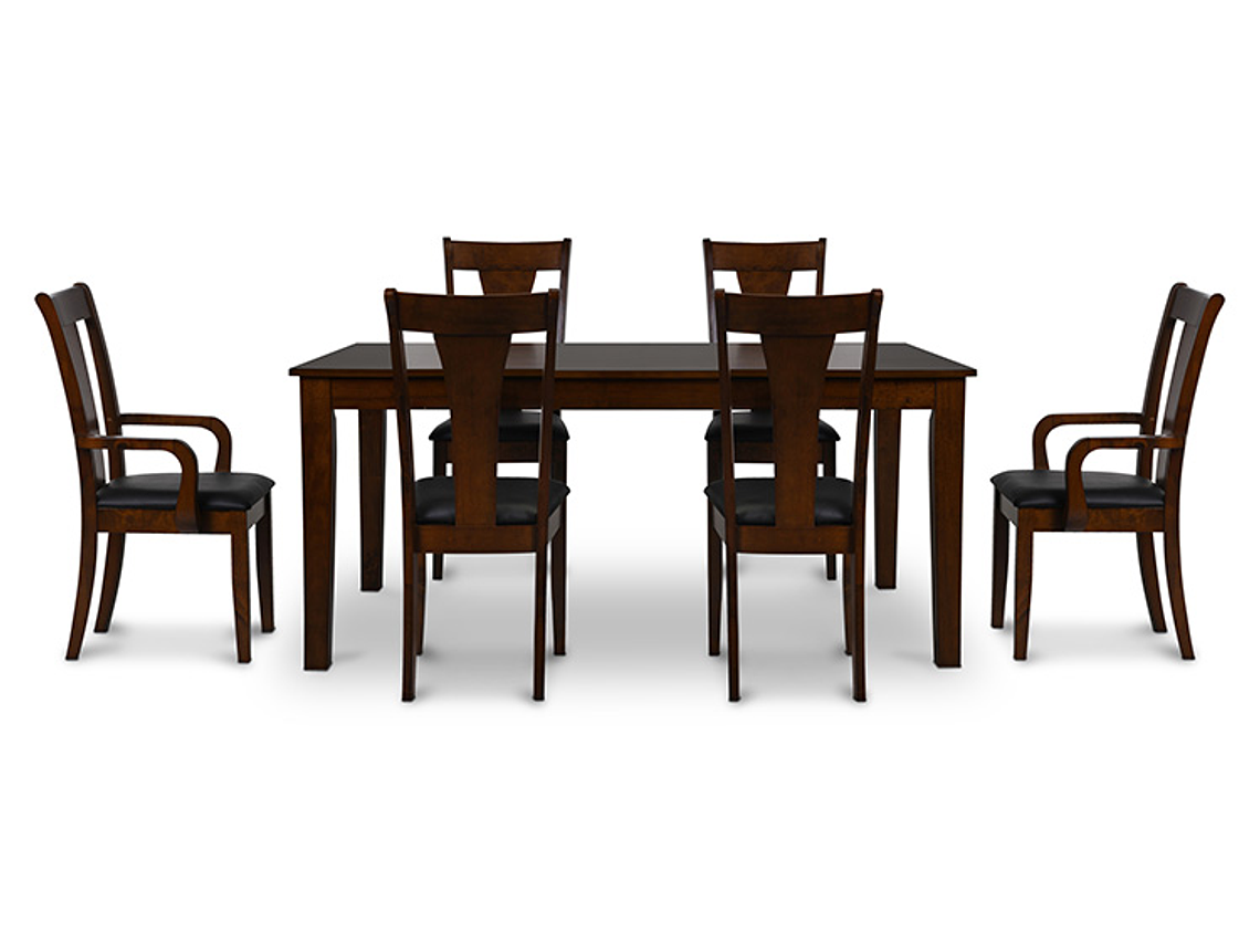 JUEGO DE COMEDOR CIC THOMAS 4 SILLAS 2 SITIALES CAFÉ 1