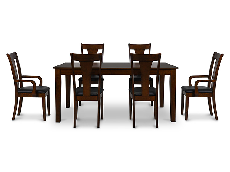 JUEGO DE COMEDOR CIC THOMAS 4 SILLAS 2 SITIALES CAFÉ 1