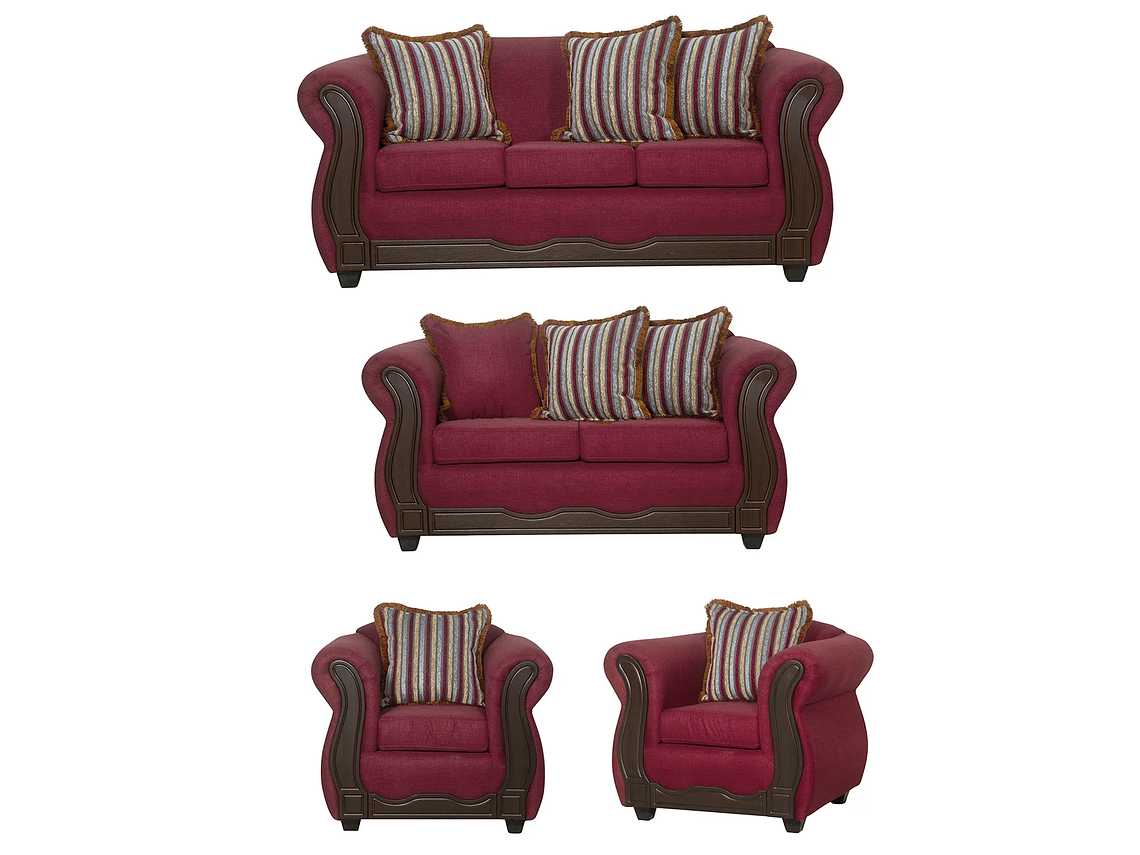 JUEGO LIVING BLACK FACTORY SOFIA 3 2 1 1 BURDEO 1