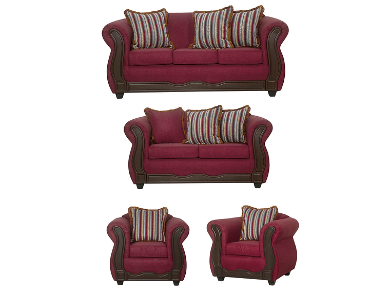 JUEGO LIVING BLACK FACTORY SOFIA 3 2 1 1 BURDEO 1