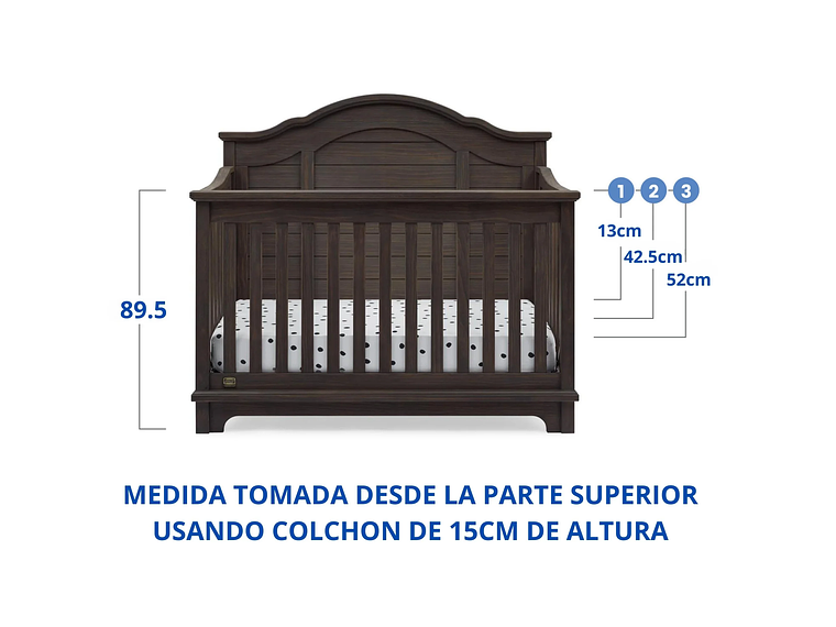 CUNA DE MADERA SOLIDA CONVERTIBLE 6 EN 1 ASHER GRIS 4