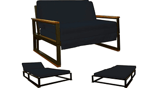 FUTON RECUTEX FOLK ACERO NEGRO 1.5 PLAZA