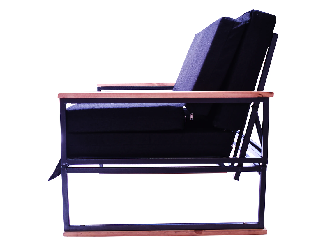 FUTON RECUTEX FOLK ACERO NEGRO 1.5 PLAZA 3