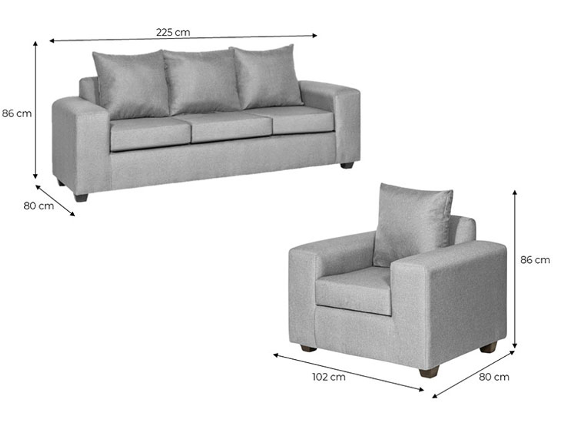 JUEGO DE LIVING INNOVAMUEBLES KAHLO TELA 311 4