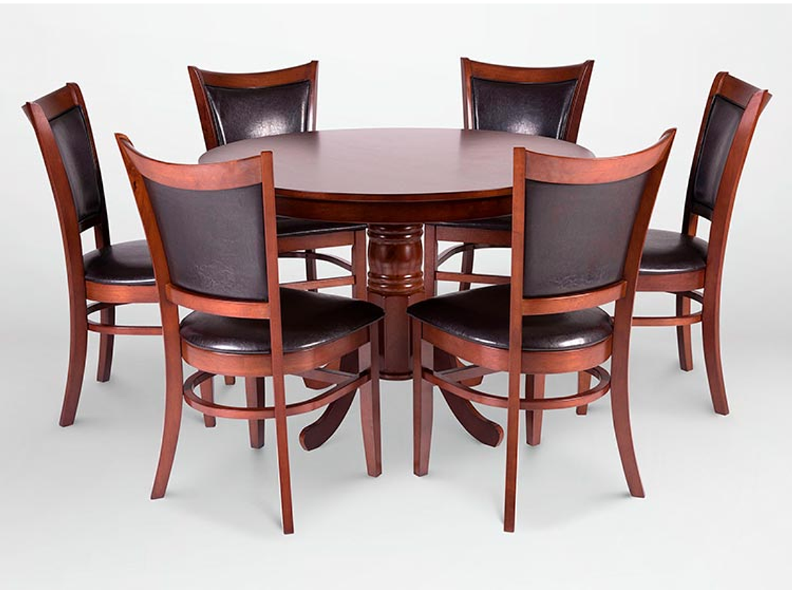 JUEGO DE COMEDOR CIC CALABRIA CHOCOLATE 6S 1